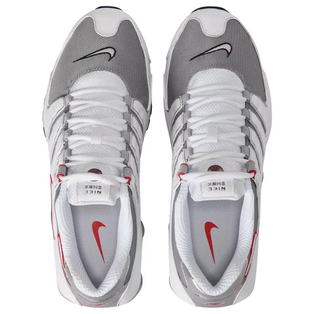 Nike Shox NZ Shoes White/Metallic Silver/Sport Red Men's Size 11 - (378341-104) - Picture 5 of 8